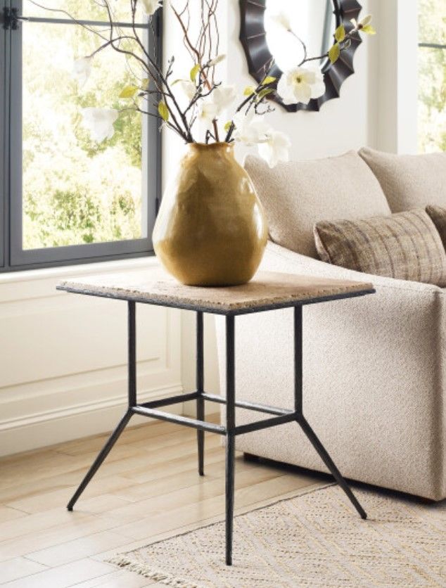 Kincaid® Sorrento-Acquisitions Beige Top End Table with Black Base-4