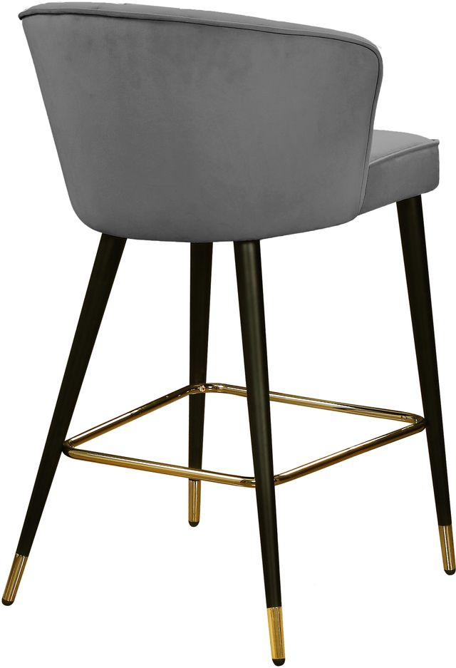 Meridian Furniture Cassie Gray Velvet Counter Stool-1