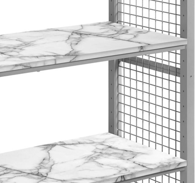 Monarch Specialties Inc. Silver/White 96" Display Rack with 4 Adjustable Shelves-3