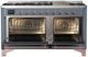 Ilve® Majestic III 60" Blue Gray Pro Style Dual Fuel Natural Gas Range with Solid Door and Copper Trim-1