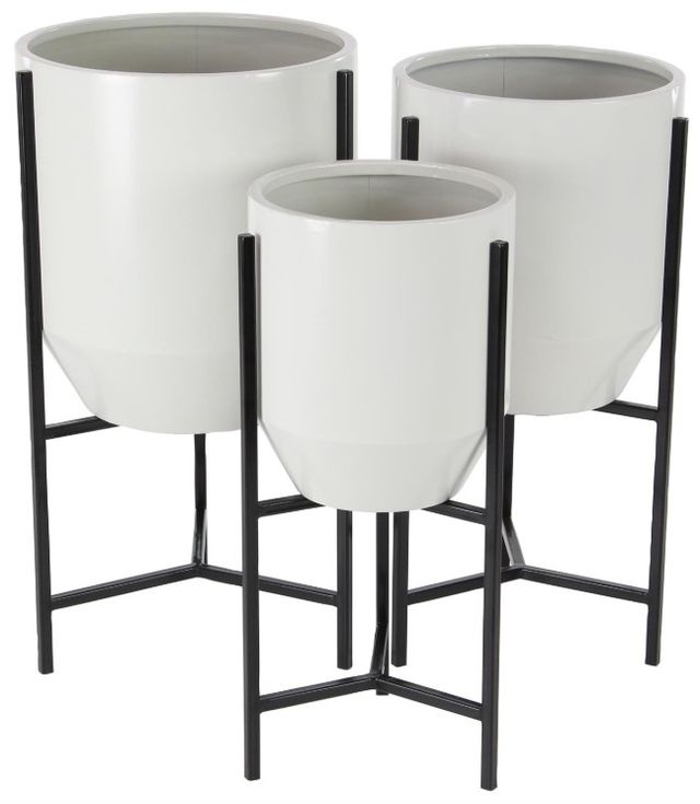 Deco Marche 3-Piece White Planter Set-0