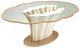 Michael Amini® London Place Clear Table with Creamy Pearl Base-0