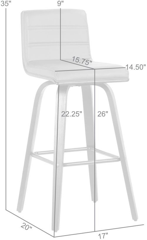 Armen Living Vienna Brown/Walnut Swivel Bar Stool-3