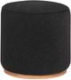 Coaster® Zena Faux Sheepskin Black Upholstered Round Ottoman-0