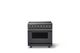 Viking® 5 Series 36" Cast Black Pro Style Induction Range with Brushed Brass Trim-0