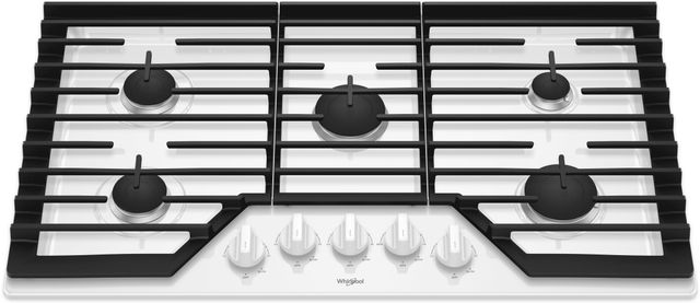 Whirlpool® 36" White Gas Cooktop-1