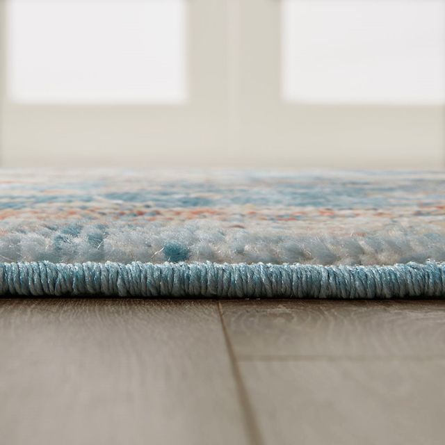 Olliix by Madison Park Lexington Blue/Cream/Terra 8' x 10'  Pegasus Medallion Border Area Rug-3