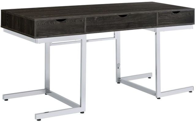 Coaster® Noorvik 3-Piece Chrome/Dark Oak Writing Desk Set-1
