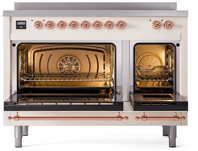 Ilve® Nostalgie II Series 48" Antique White Pro Style Induction Range-2