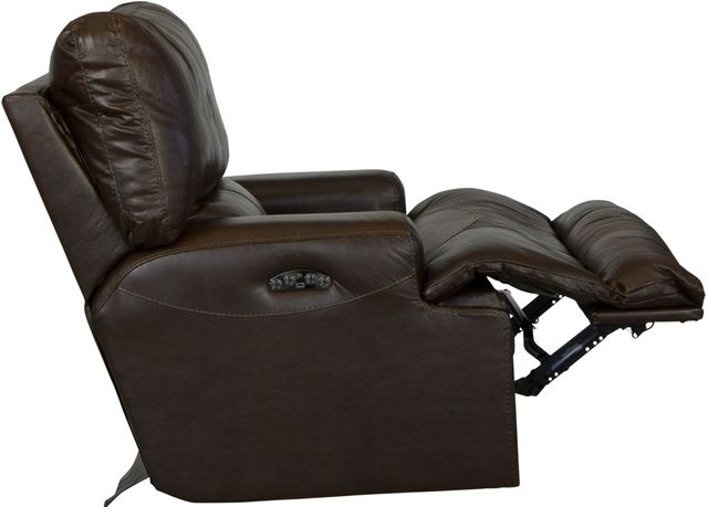 Catnapper® Wembley Chocolate Leather Power Lay Flat Recliner with Power Adjustable Headrest and Lumbar Support-4