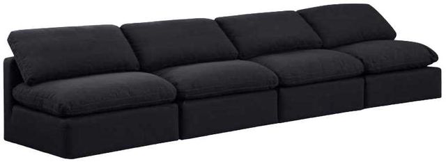 Meridian Furniture Indulge 4-Piece Black Armless Sofa-0