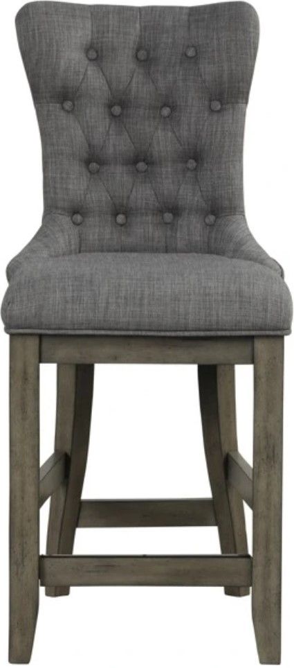 Bernards Hartford Gray Upholstered Counter Stool-1
