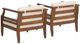 Linon Corolla 2-Piece Beige/Brown Acacia/Fabric Outdoor Club Chair Set-4