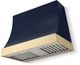La Cornue CornuFé Marquee 36" Goodwood Blue Range Hood with Polished Brass Trim-0