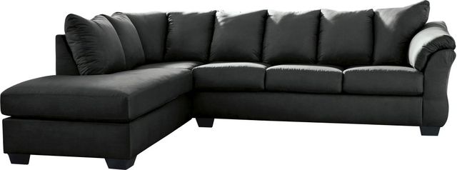 Signature Design by Ashley® Darcy 2-Piece Black Left-Arm Facing Sofa Sectional and Chaise-0