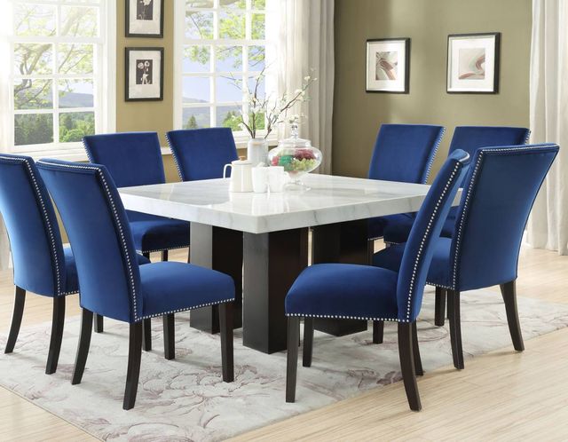 Steve Silver Co. Camila Black/Blue Upholstered Dining Side Chair-1