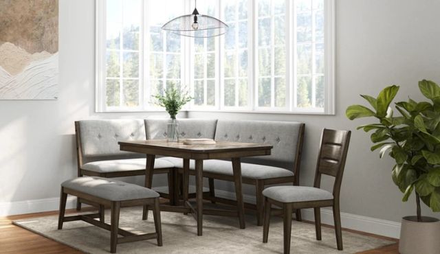 Bernards Dorval Gray/Old World Upholstered Dining Side Chair-1