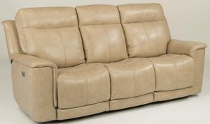 Front view of the Flexsteel® Miller Power Headrest Triple Reclining Sofa