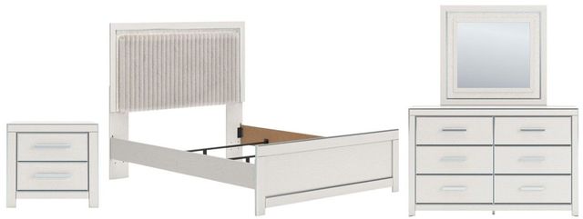 Signature Design by Ashley® Zuraleus 4-Piece White King Upholstered Panel Bedroom Set-0