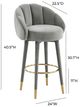 TOV Furniture Myla Light Gray Swivel Bar Stool-2