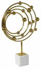 A & B Home Gold/White Galaxy Steel Large Marble Base Accent Statuary Decorative Object-0