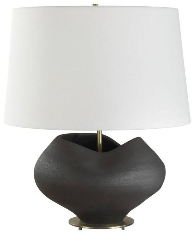 Uttermost® Nocturne Aged Black Table Lamp with Brass Accent-3