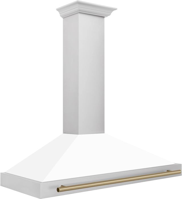 ZLINE 48" Autograph Edition White Matte Wall Mounted Range Hood-2