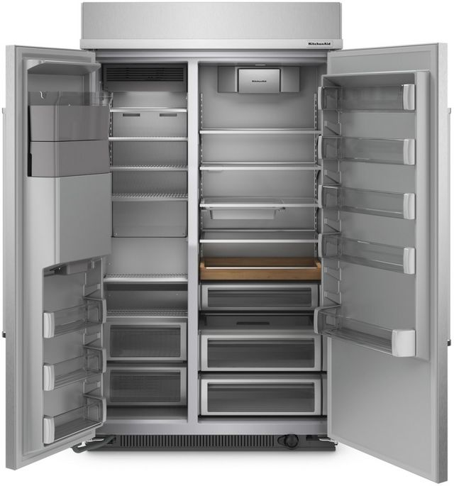 KitchenAid® 48 in. 29.4 Cu. Ft. Stainless Steel with PrintShield™ Finish Built In Counter Depth Side-by-Side Refrigerator-2