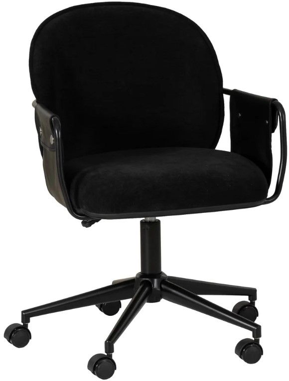 Linon Kamryn Black Office Chair-0