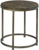 Hammary® Leone Weathered Barn Round End Table with Antique Brass Base-0