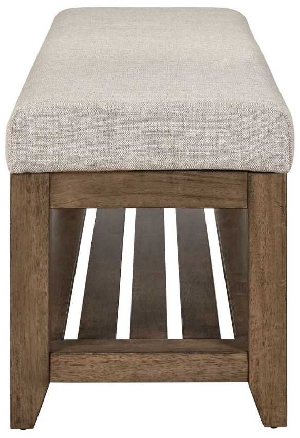 Liberty Furniture Shaker Lakes Harvest Brown/Taupe Upholstered Dining Bench-3