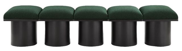 Meridian Furniture Pavilion 5-Piece Green/Black 78" Modular Bench Set-1