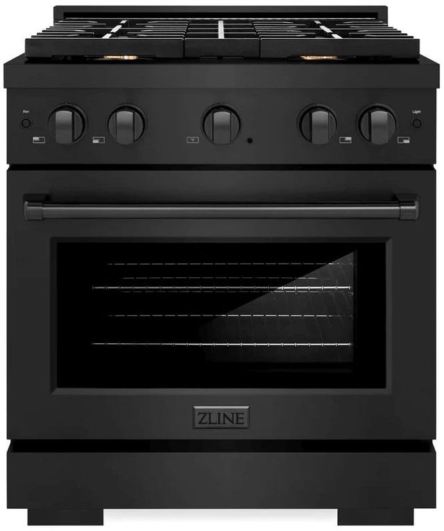 ZLINE Paramount 30" Black Stainless Steel Pro Style Dual Fuel Range-0