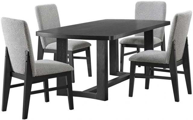 Elements International Portland 5-Piece Black Dining Set-0