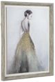 A & B Home Maryanne Gold/White Framed Wall Art-0