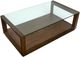 Magnussen Home® Sebastian Cinnamon Rectangular End Table with Glass Top and Casters-0