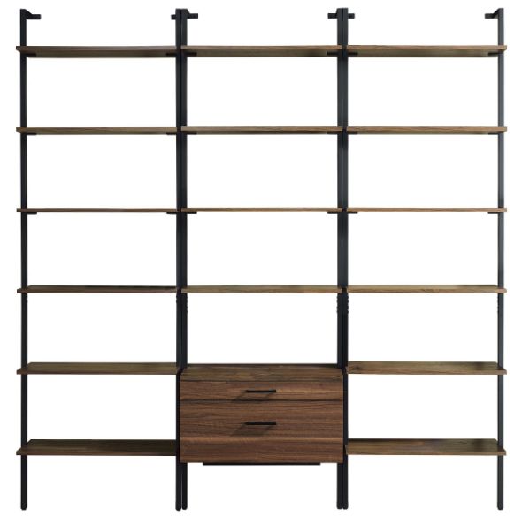 Coaster® Owens Wallnut 3-Piece Wall Mounted Bookshelf Set-1