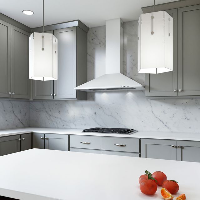 XO Fabriano Collection 36" White Wall Mounted Range Hood -1