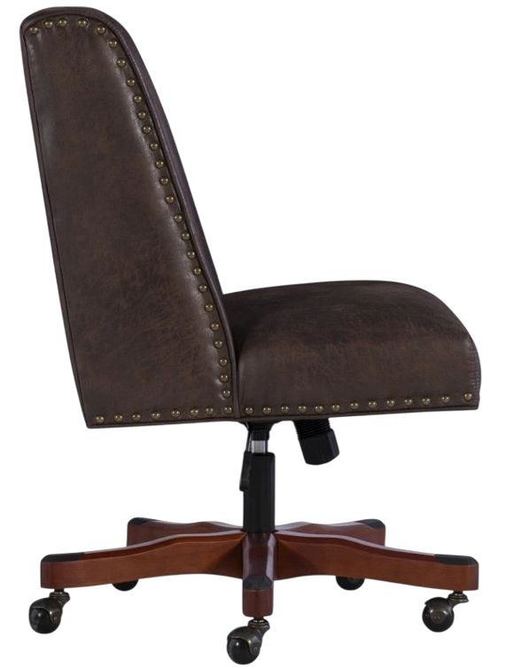 Linon Draper Brown/Dark Walnut Office Chair-4