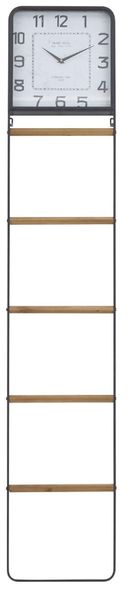 Deco Marche Black 5 Rack Ladder with Clock | Fischer Furniture | Rapid ...