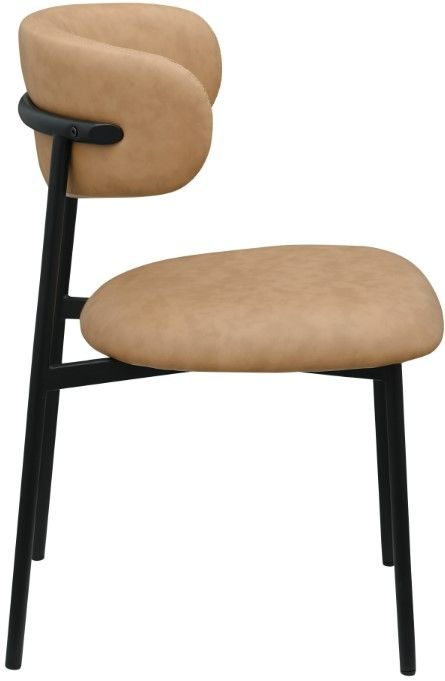 Meridian Furniture Lupita Tan/Matte Black Vegan Leather Dining Chair-2