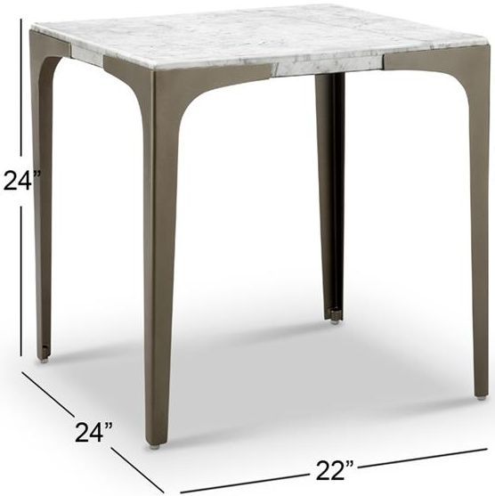 Magnussen Home® Mercer White Marble Rectangular End Table-1