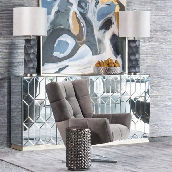Harp & Finial® Waterford Beveled Mirror with Champagne Sideboard-1