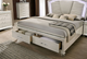 Furniture of America® Maddie Peral White/White California King Bed-2