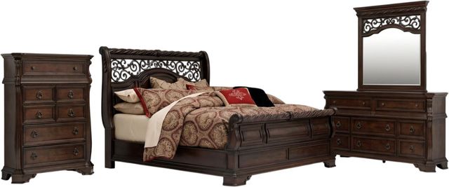 Liberty Furniture Arbor Place 4-Piece Brownstone California King Sleigh Bedroom Set-0