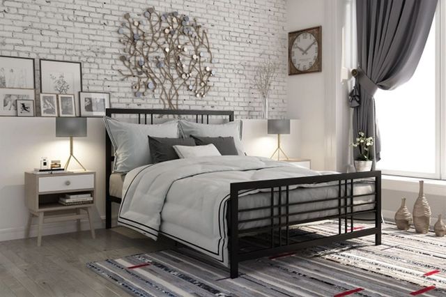 Signature Design by Ashley® Burbank 2-Piece Black Full Youth Metal Bed with Mattress-3