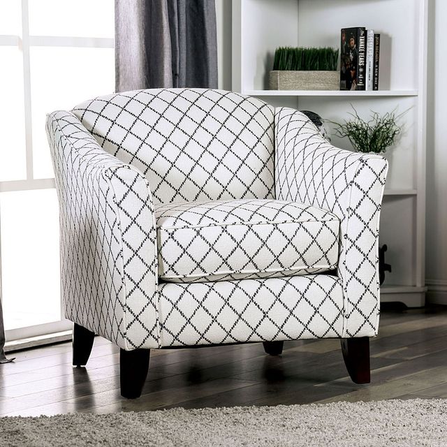 Furniture of America® Verne Gray/Ivory Diamond Chair-1