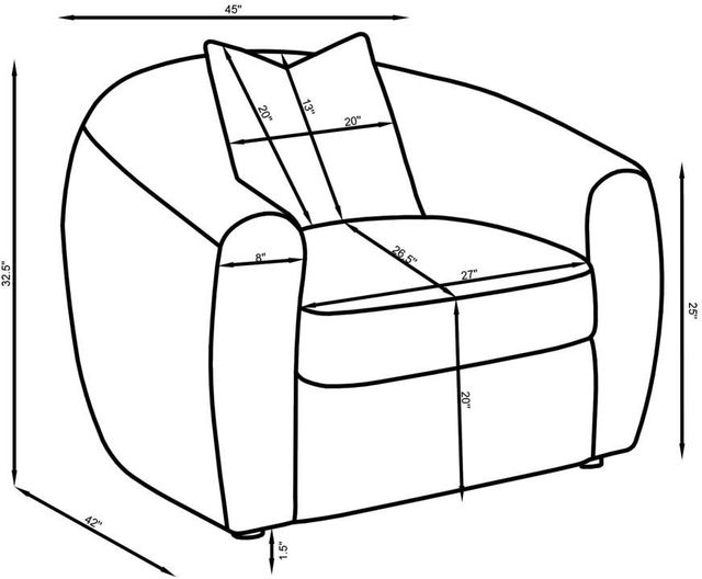 Coaster® Isabella Sand Upholstered Accent Chair-2