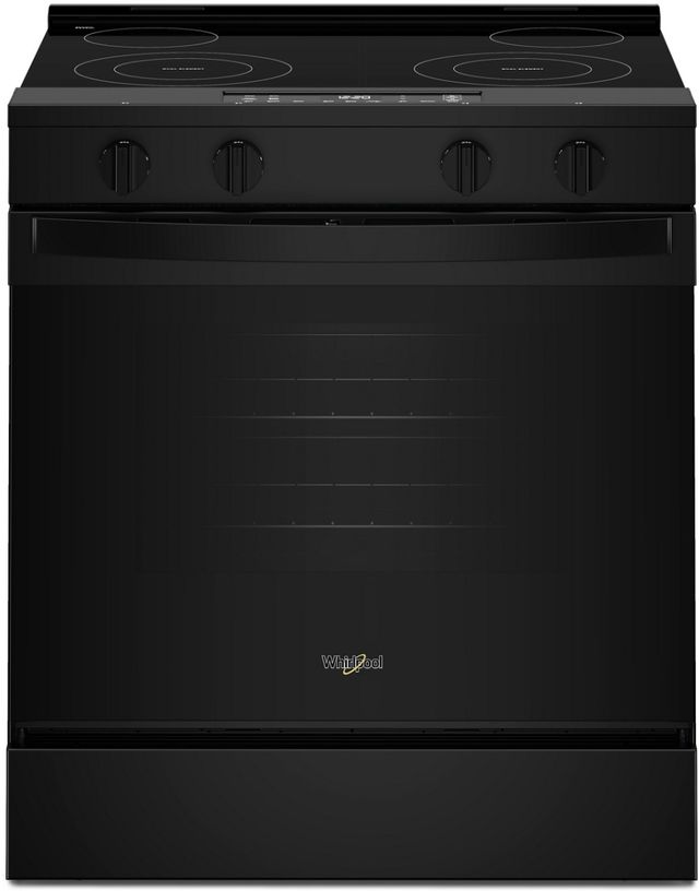 Whirlpool® 30" Black Slide-In Electric Range with No Preheat and Slow Cook Modes-0