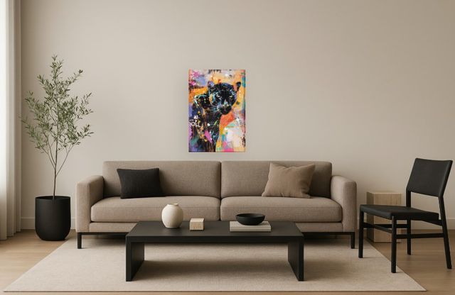 Classy Living Expressive Electrified Urban Panther Wall Art-1